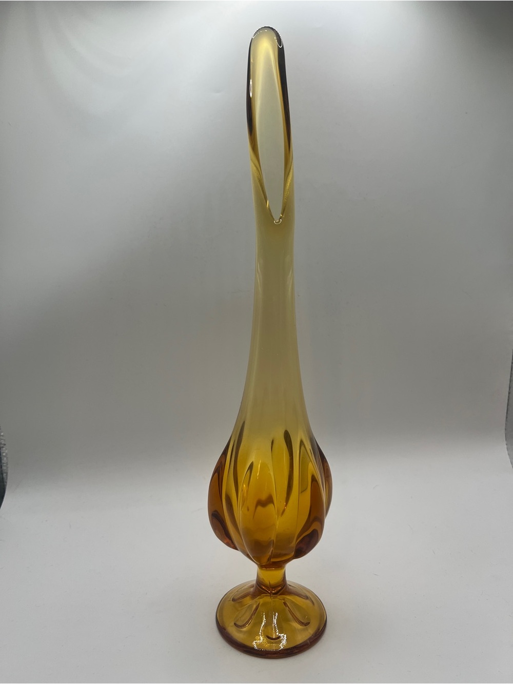 Amber Swung Glass Vase - Elegant Home Accent